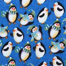 Penguin Flannel Fabric