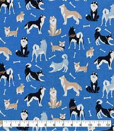 Corgi Flannel Fabric
