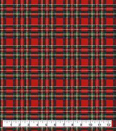 Red Plaid Flannel Fabric