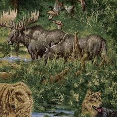 Wildlife Flannel Fabric